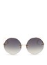 Main View - Click To Enlarge - LINDA FARROW - Top rim metal round sunglasses