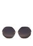 Main View - Click To Enlarge - LINDA FARROW - Metal octagonal sunglasses