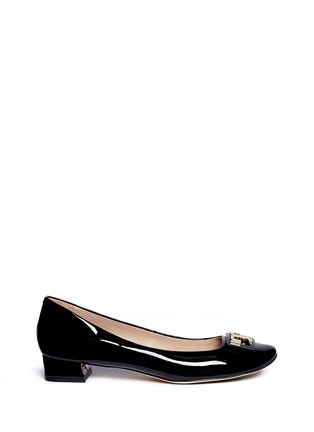 Main View - Click To Enlarge - TORY BURCH - 'Gigi' logo plate patent leather pumps