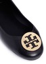 Detail View - Click To Enlarge - TORY BURCH - 'Minnie Travel' leather ballet flats
