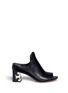Main View - Click To Enlarge - TORY BURCH - 'Finley' logo plaque heel leather mules