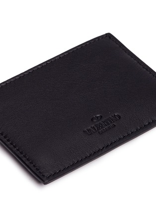 Detail View - Click To Enlarge - VALENTINO GARAVANI - Rockstud' leather card holder