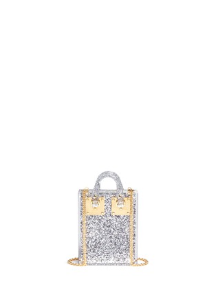 Back View - Click To Enlarge - SOPHIE HULME - 'Compton' inset glitter Perspex crossbody bag