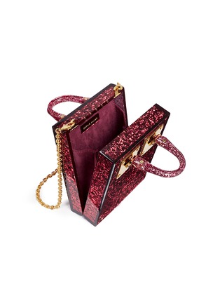 Detail View - Click To Enlarge - SOPHIE HULME - 'Compton' inset glitter Perspex crossbody bag