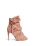 Main View - Click To Enlarge - GIANVITO ROSSI - 'Moritz' fur crisscross tie suede boots