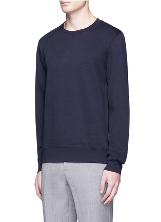 Front View - Click To Enlarge - THEORY - 'Danen' geometric cloqué sweatshirt