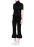 Figure View - Click To Enlarge - XIAO LI - 'Lusso' knotted rib knit flared pants