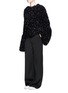 Figure View - Click To Enlarge - XIAO LI - Bell cuff tinsel knit sweater
