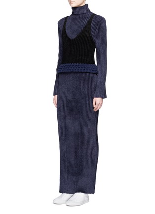 Figure View - Click To Enlarge - XIAO LI - 'Lusso' knotted rib knit v-neck tank top
