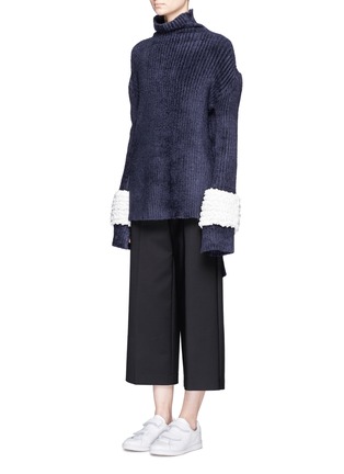 Front View - Click To Enlarge - XIAO LI - 'Lusso' knotted rib knit turtleneck sweater