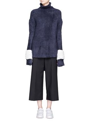 Main View - Click To Enlarge - XIAO LI - 'Lusso' knotted rib knit turtleneck sweater