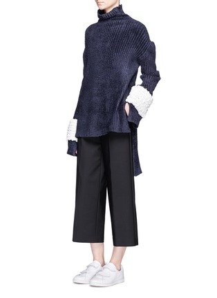 Figure View - Click To Enlarge - XIAO LI - 'Lusso' knotted rib knit turtleneck sweater