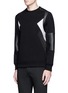 Front View - Click To Enlarge - NEIL BARRETT - 'Retro Modernist' neoprene sweatshirt