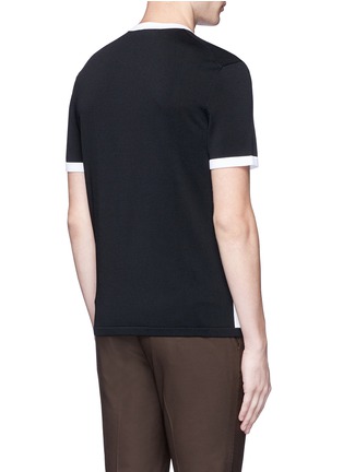 Back View - Click To Enlarge - NEIL BARRETT - Contrast edge knit T-shirt