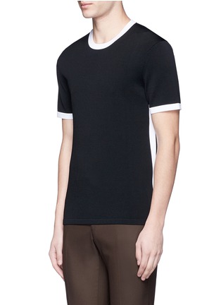 Front View - Click To Enlarge - NEIL BARRETT - Contrast edge knit T-shirt
