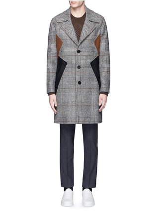 Main View - Click To Enlarge - NEIL BARRETT - Slim fit colourblock Glen plaid coat