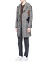 Figure View - Click To Enlarge - NEIL BARRETT - Slim fit colourblock Glen plaid coat