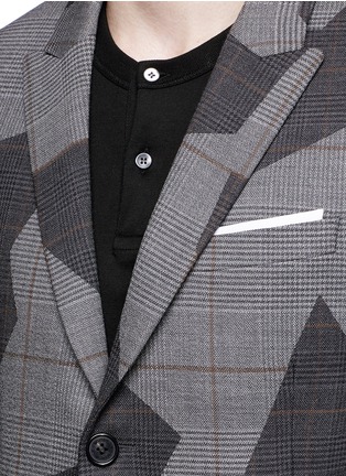 Detail View - Click To Enlarge - NEIL BARRETT - Glen plaid geometric jacquard blazer
