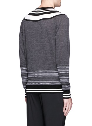 Back View - Click To Enlarge - NEIL BARRETT - Fair isle knit panel sweater