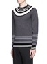 Front View - Click To Enlarge - NEIL BARRETT - Fair isle knit panel sweater