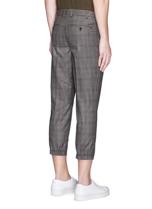 Back View - Click To Enlarge - NEIL BARRETT - Glen plaid cropped wool jogging pants