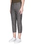 Front View - Click To Enlarge - NEIL BARRETT - Glen plaid cropped wool jogging pants