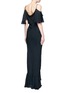 Back View - Click To Enlarge - EMILIO PUCCI - Ruffle silk georgette cold shoulder gown