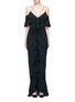 Main View - Click To Enlarge - EMILIO PUCCI - Ruffle silk georgette cold shoulder gown