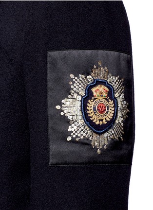 Detail View - Click To Enlarge - ALEXANDER MCQUEEN - Badge patch embroidery double-breasted peacoat