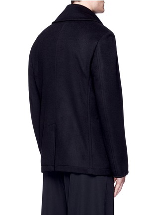 Back View - Click To Enlarge - ALEXANDER MCQUEEN - Badge patch embroidery double-breasted peacoat