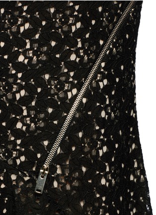Detail View - Click To Enlarge - STELLA MCCARTNEY - One shoulder zip floral lace maxi dress