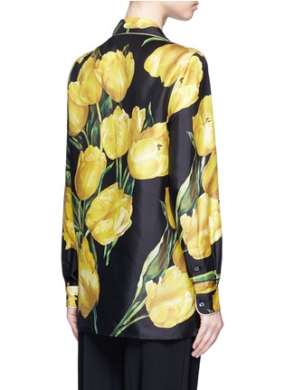 Back View - Click To Enlarge - - - Tulip print silk twill pyjama shirt