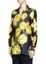 Front View - Click To Enlarge - - - Tulip print silk twill pyjama shirt