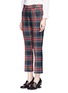 Front View - Click To Enlarge - GUCCI - Washed wool tartan cropped pants
