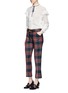 Figure View - Click To Enlarge - GUCCI - Washed wool tartan cropped pants