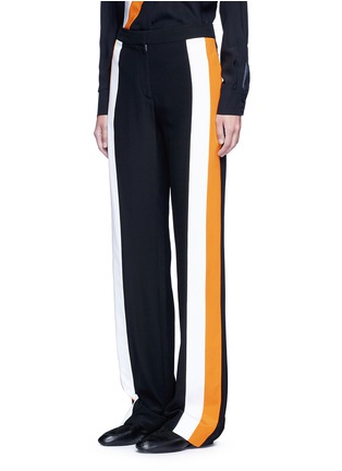 Front View - Click To Enlarge - STELLA MCCARTNEY - Stripe silk crepe pants