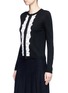 Front View - Click To Enlarge - ALICE & OLIVIA - Sequin ruffle trim wool cardigan