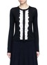 Main View - Click To Enlarge - ALICE & OLIVIA - Sequin ruffle trim wool cardigan