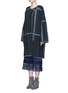 Front View - Click To Enlarge - CHLOÉ - Tweed effect wool-cashmere coat