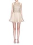 Main View - Click To Enlarge - ALICE & OLIVIA - 'Hilta' sequin embellished combo flare dress