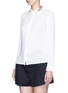 Front View - Click To Enlarge - ALICE & OLIVIA - 'Saira' floral embroidered collar crépon shirt