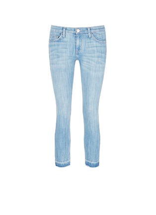 Main View - Click To Enlarge - CURRENT/ELLIOTT - 'The Cropped Straight' frayed hem jeans