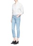 Figure View - Click To Enlarge - CURRENT/ELLIOTT - 'The Cropped Straight' frayed hem jeans
