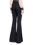Back View - Click To Enlarge - ALEXANDER MCQUEEN - Satin stripe wool-silk flared pants