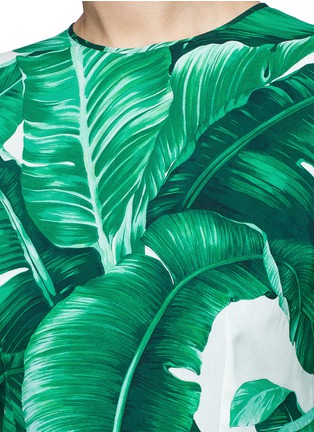 Detail View - Click To Enlarge - - - Banana leaf print silk blend chiffon dress