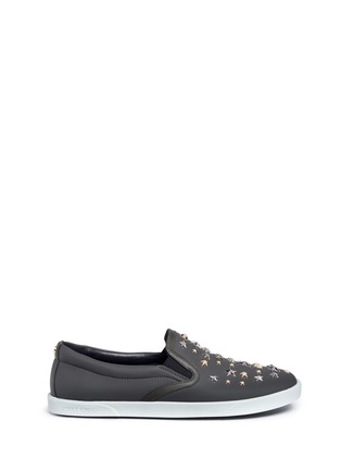 Main View - Click To Enlarge - JIMMY CHOO - 'Demi' star stud rubberised leather skate slip-ons
