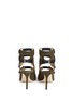 Back View - Click To Enlarge - JIMMY CHOO - 'Trick 85' contrast leather strap caged suede sandals