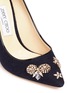 Detail View - Click To Enlarge - JIMMY CHOO - 'Romy 100' glass crystal embellished flannel pumps