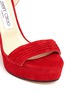 Detail View - Click To Enlarge - JIMMY CHOO - 'Kaytrin 120' ankle tie pleat suede platform sandals