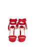 Front View - Click To Enlarge - JIMMY CHOO - 'Kaytrin 120' ankle tie pleat suede platform sandals